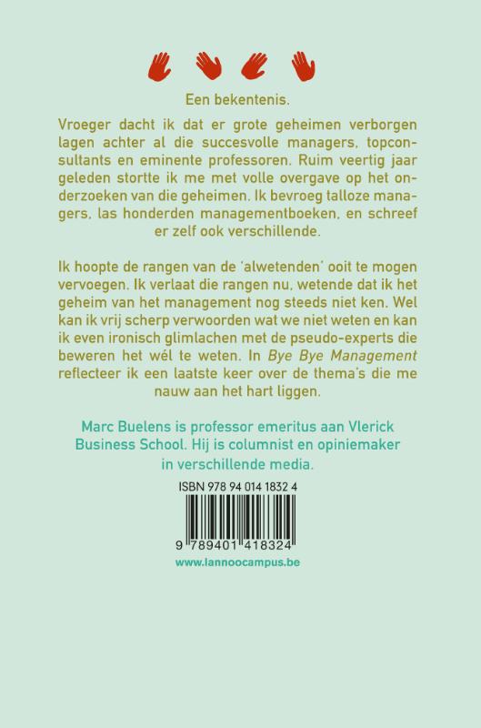 Achterkant van Bye bye management