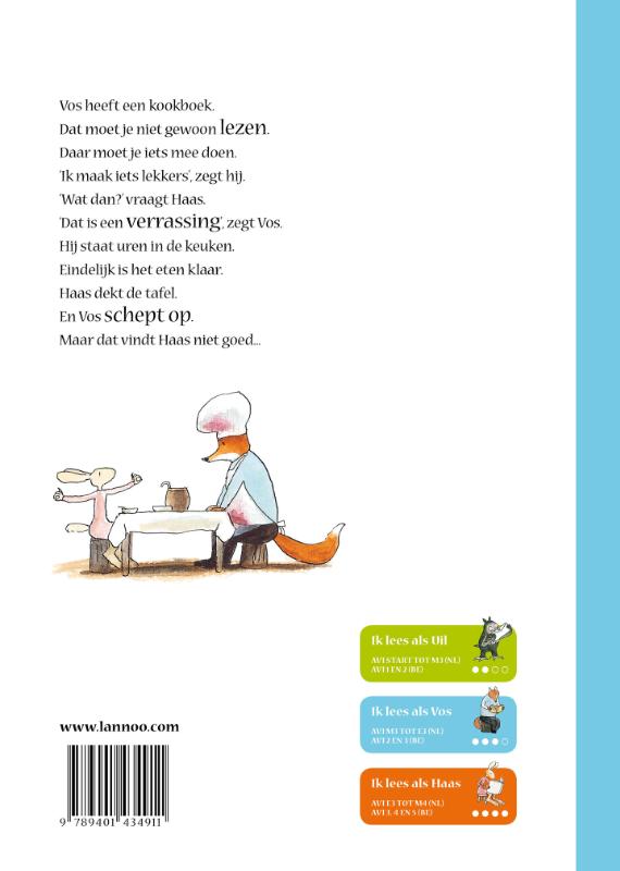 Achterkant van Vos schept op