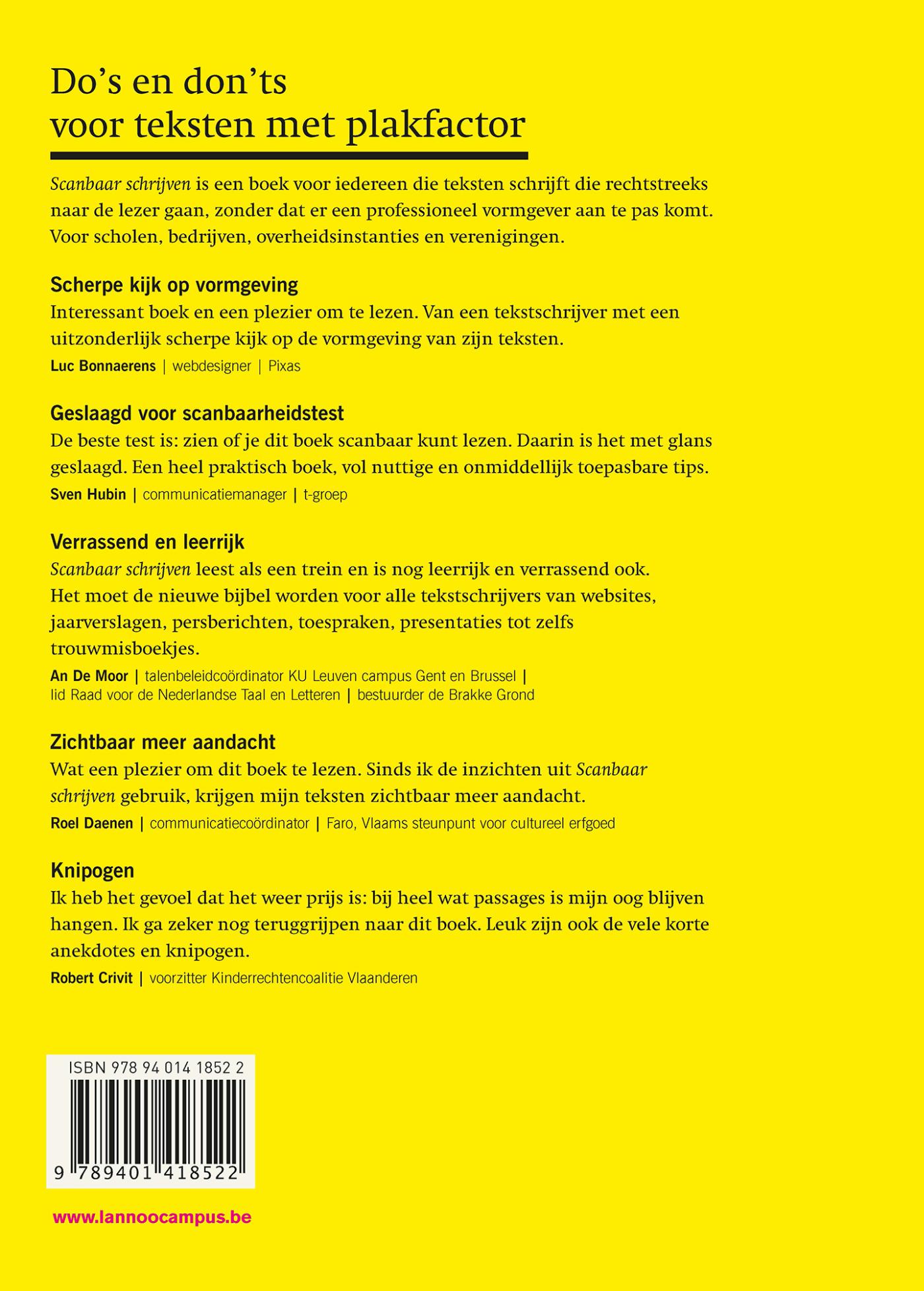 Achterkant van Scanbaar schrijven