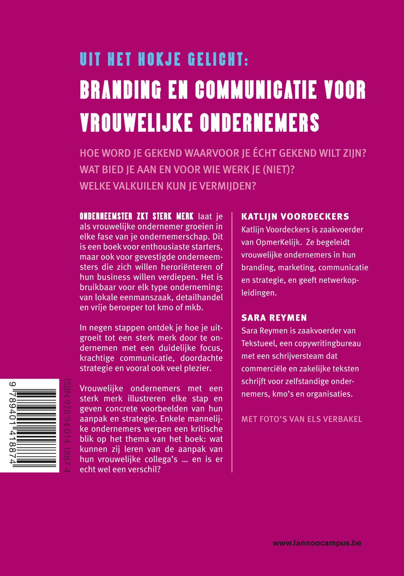 Achterkant van Onderneemster zkt. sterk merk