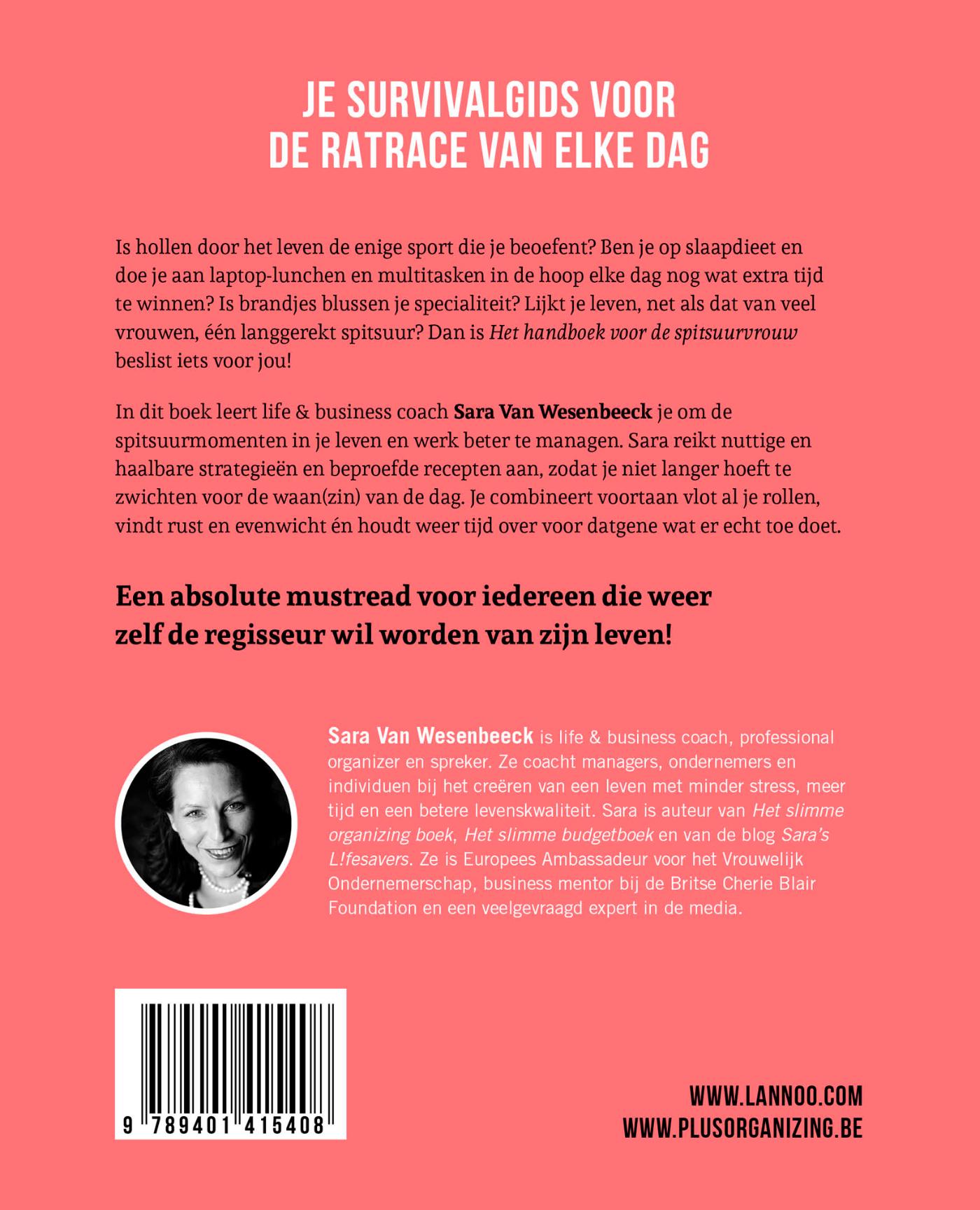 Achterkant van Het handboek voor de spitsuurvrouw