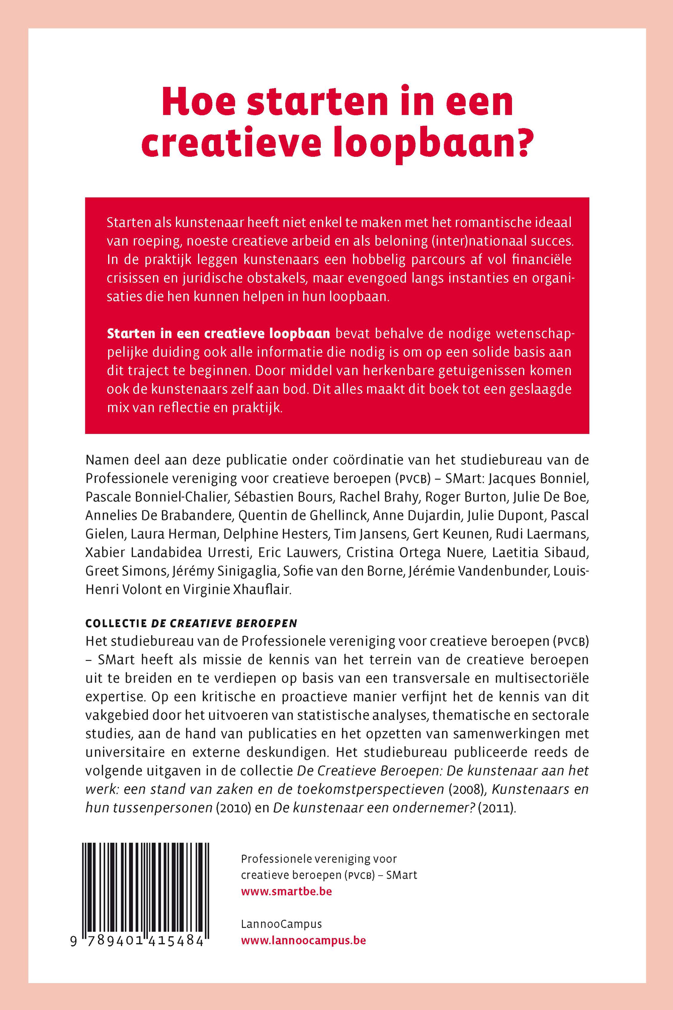 Achterkant van Starten in een creatieve loopbaan