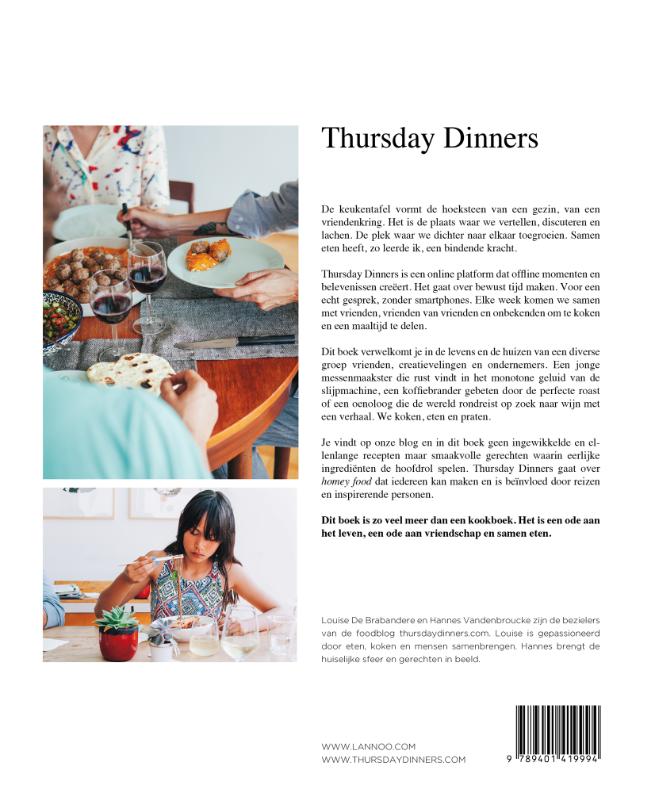 Achterkant van Thursday dinners