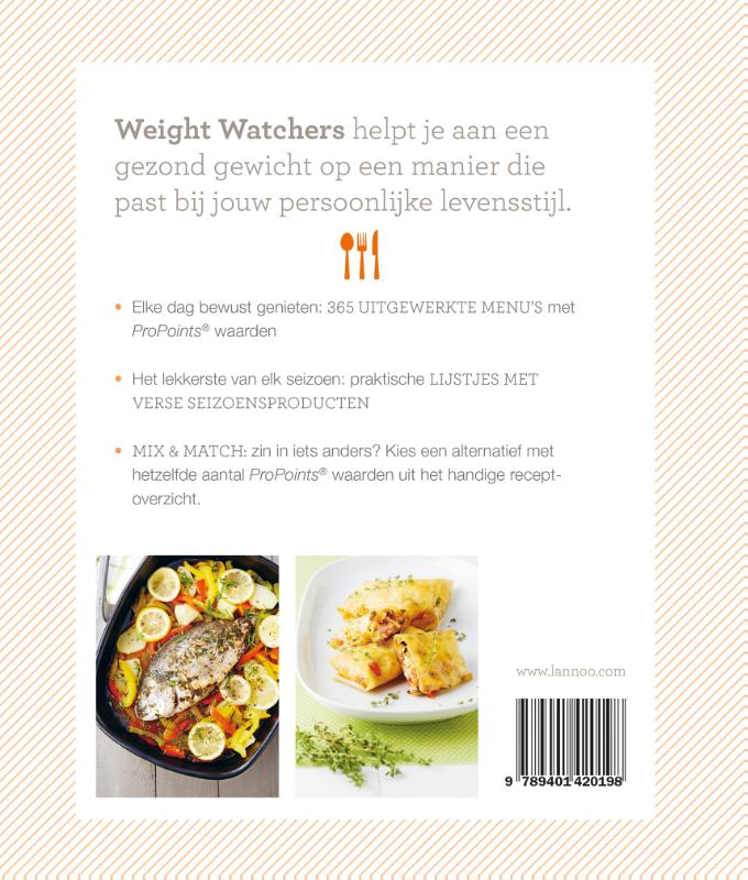 Achterkant van Het hele jaar Weight Watchers
