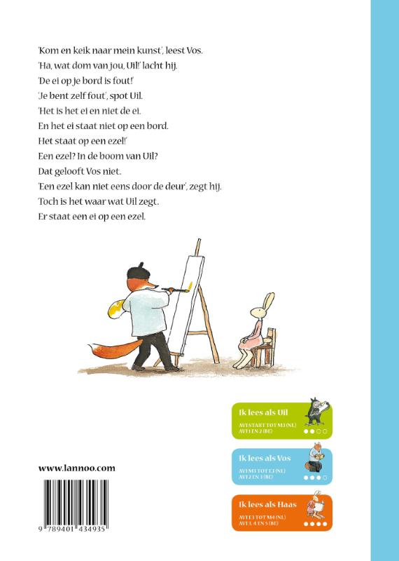 Achterkant van Ik leer lezen met Vos en Haas - Ik lees als Vos - Een ei op een ezel