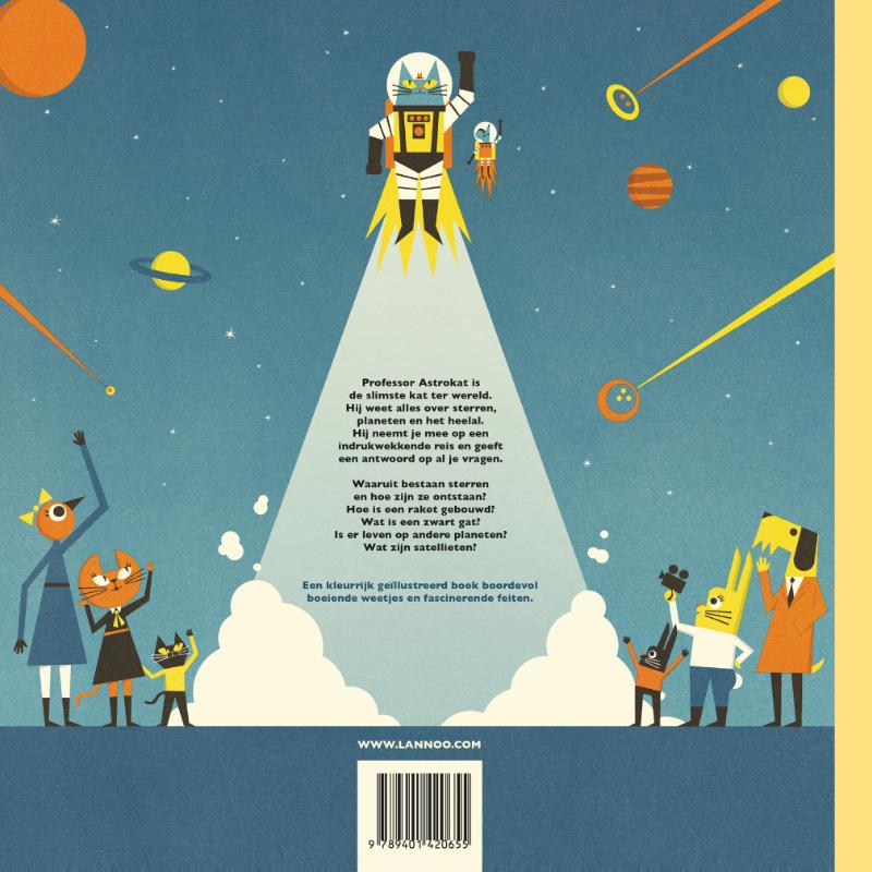 Achterkant van Het grote boek van de ruimte met professor Astrokat
