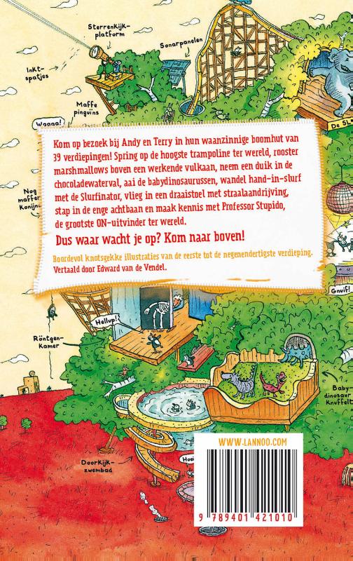 Achterkant van De waanzinnige boomhut van 39 verdiepingen