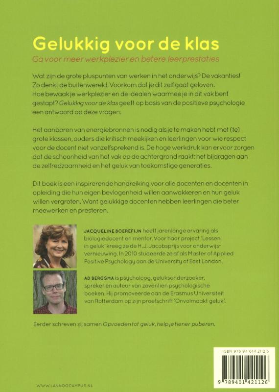 Achterkant van Gelukkig voor de klas
