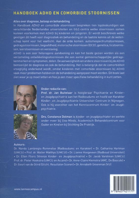 Achterkant van Handboek ADHD en comorbide stoornissen
