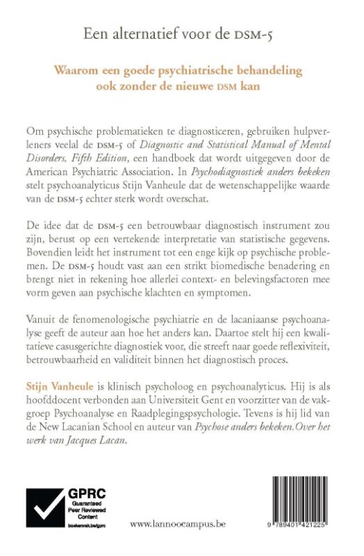Achterkant van Psychodiagnostiek anders bekeken