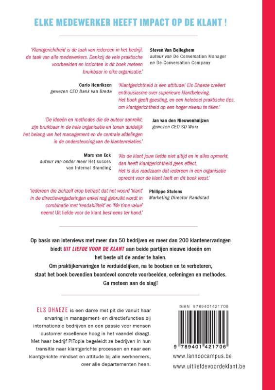 Achterkant van Uit liefde voor de klant