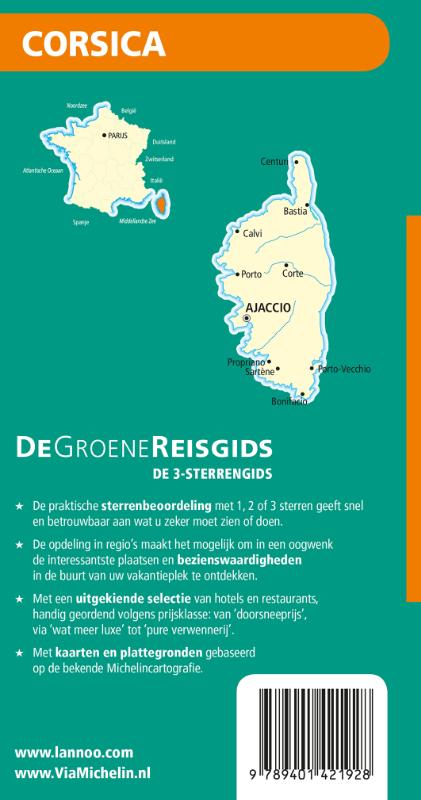 Achterkant van De Groene Reisgids - Corsica