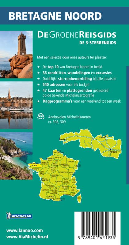 Achterkant van De Groene Reisgids - Bretagne Noord