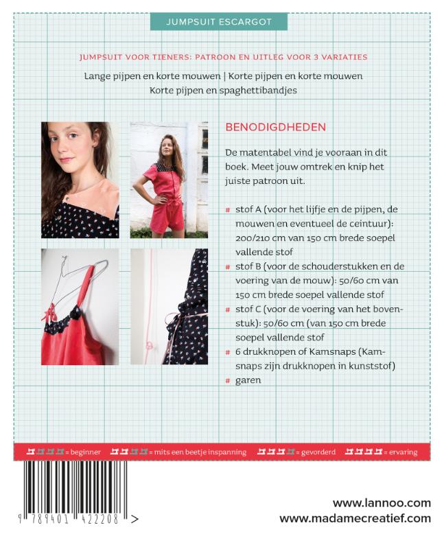 Achterkant van Madame Creatief - Patronen jumpsuit Escargot