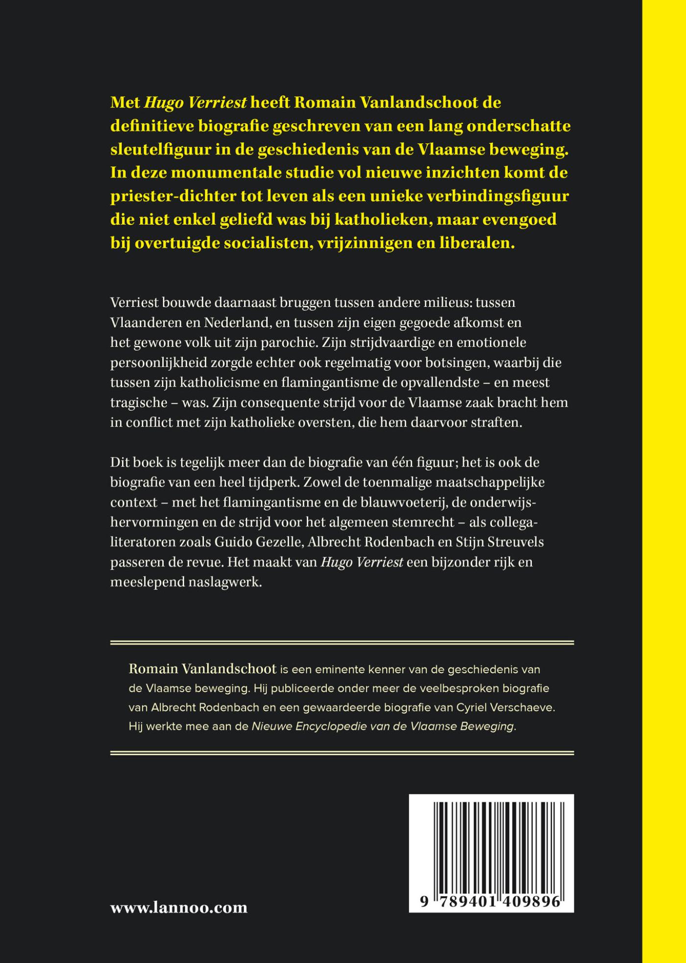 Achterkant van Hugo Verriest