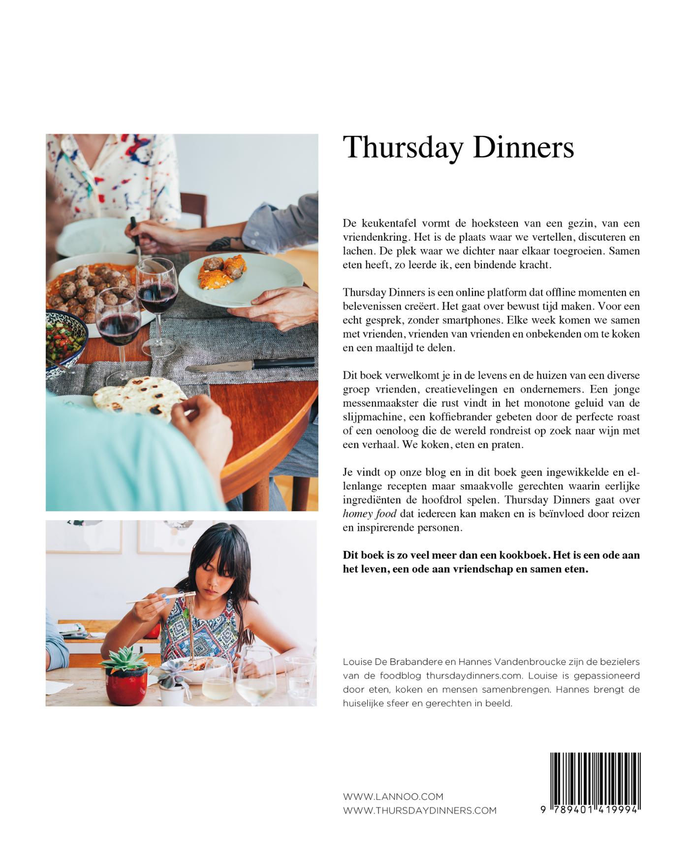 Achterkant van Thursday dinners
