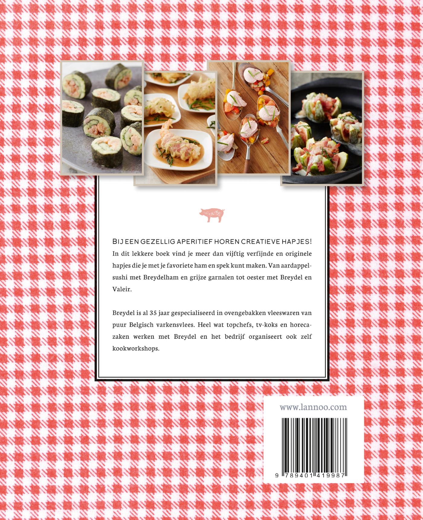 Achterkant van Hapjes met ham en spek