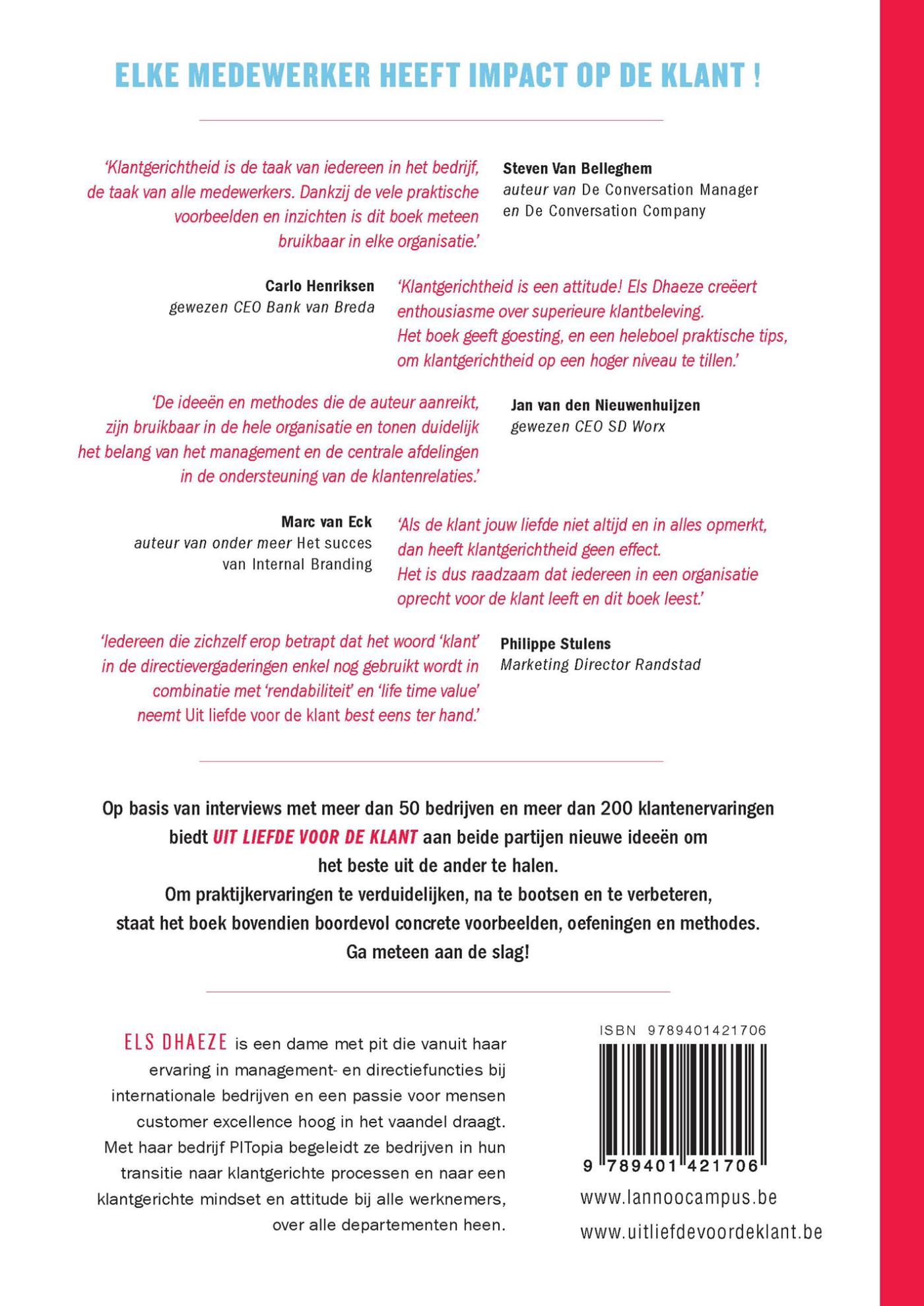 Achterkant van Uit liefde voor de klant