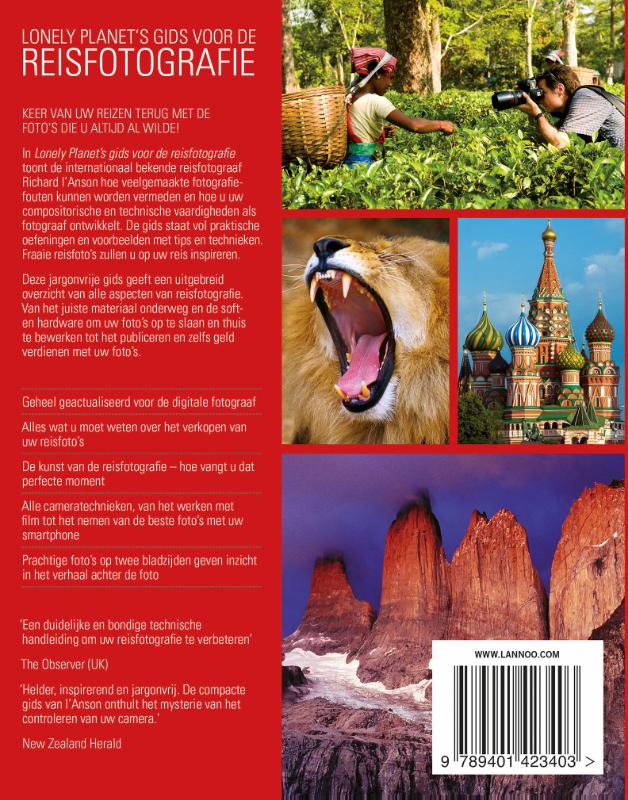 Achterkant van Lonely planet's gids voor de reisfotografie