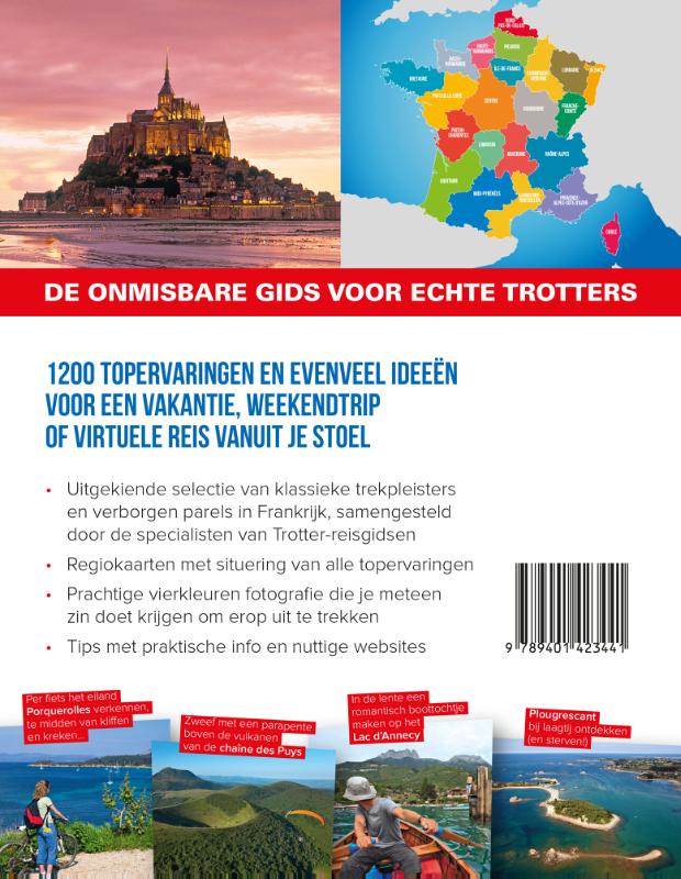 Achterkant van 1200 topervaringen in Frankrijk
