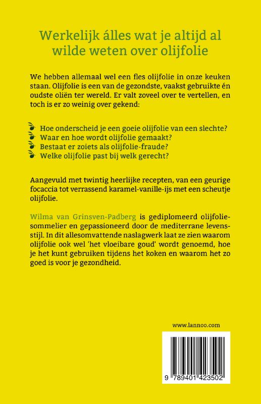 Achterkant van Olijfolie