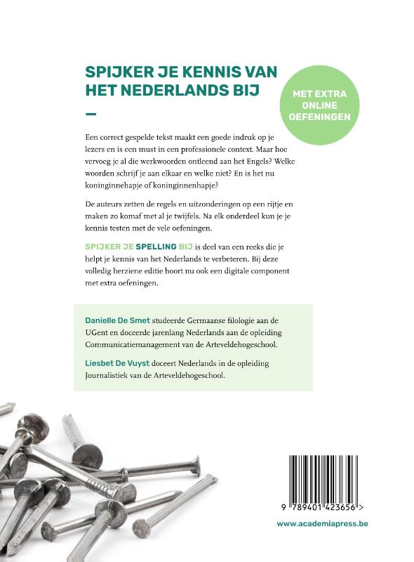 Achterkant van Spijker je spelling bij