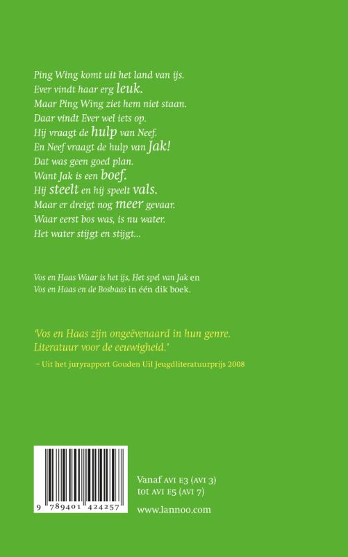 Achterkant van Het derde dikke boek van Vos en Haas