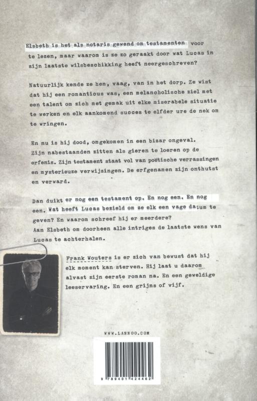 Achterkant van De testamenten