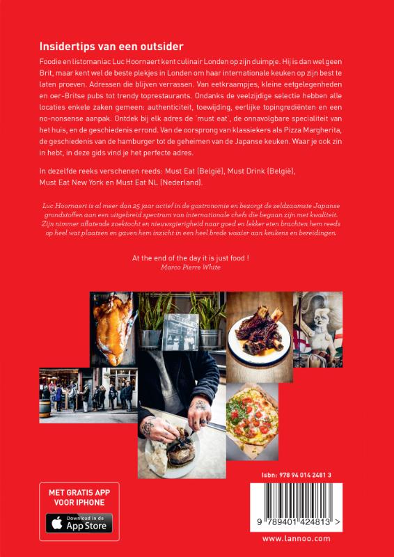 Achterkant van Must Eat Londen - Nederlandse versie