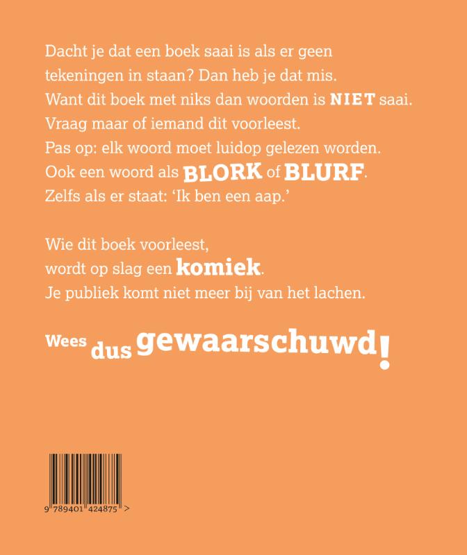 Achterkant van Het boek zonder tekeningen