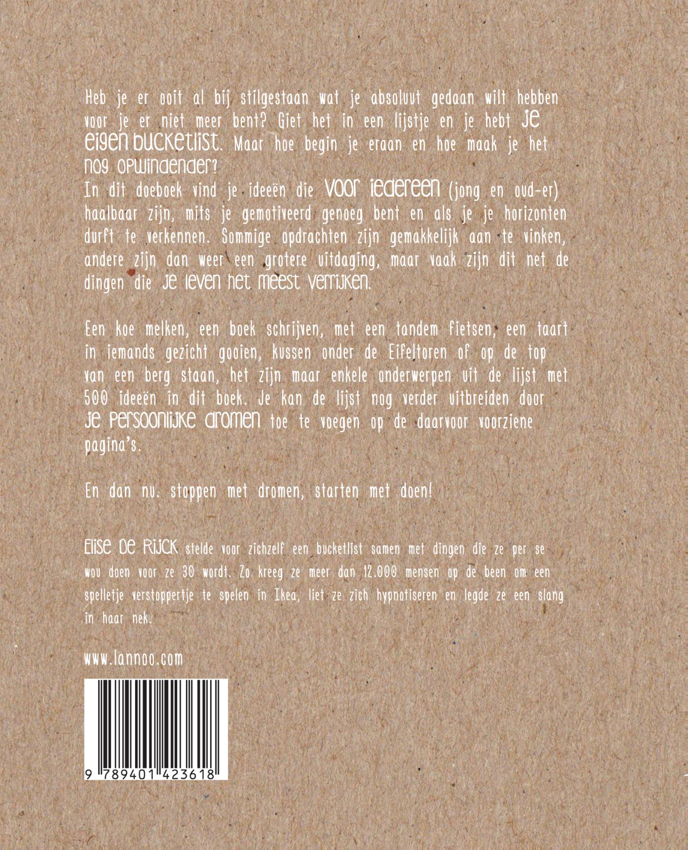 Achterkant van Het bucketlist-boek