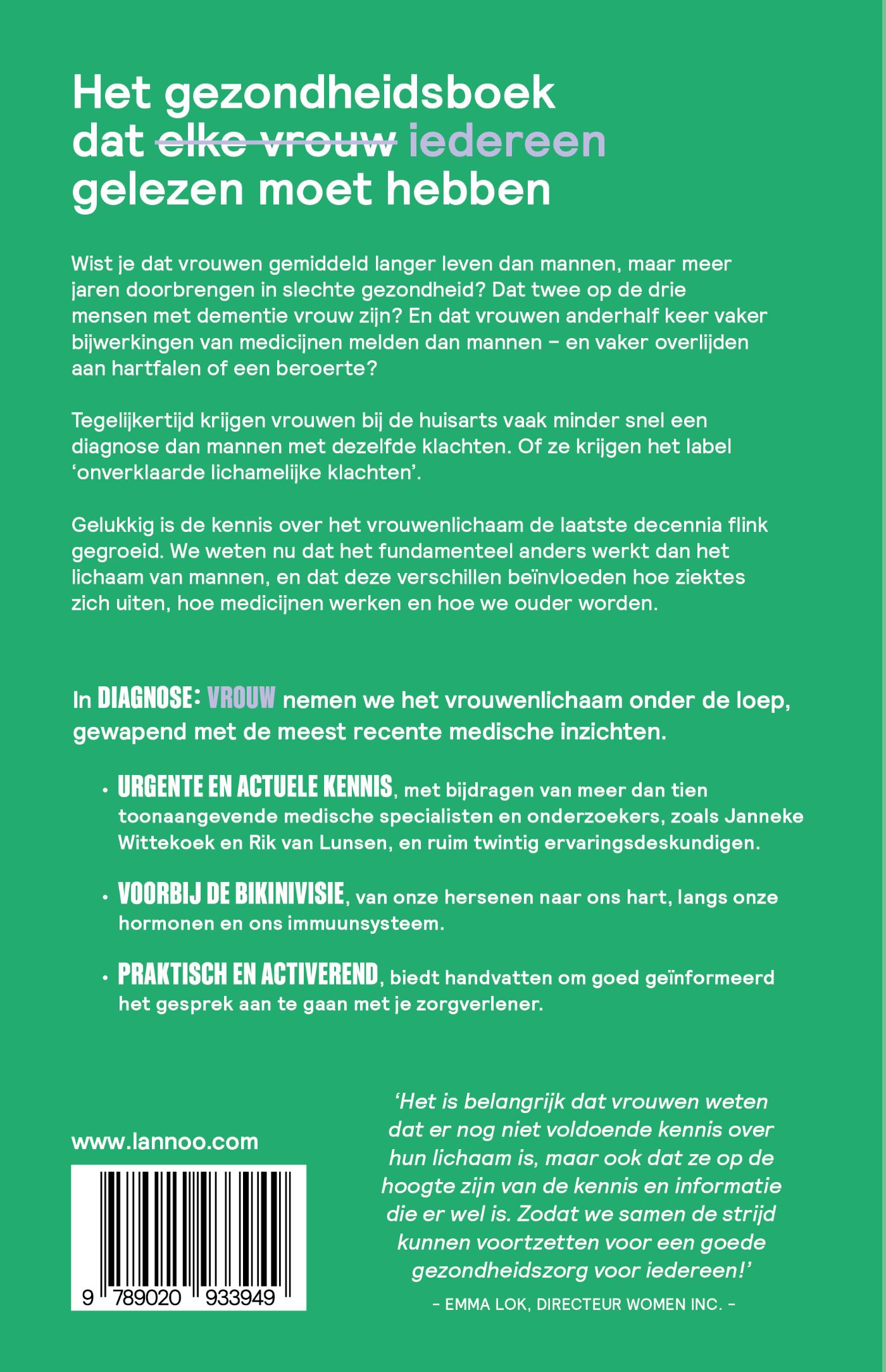 Achterkant van ⁭Diagnose: vrouw