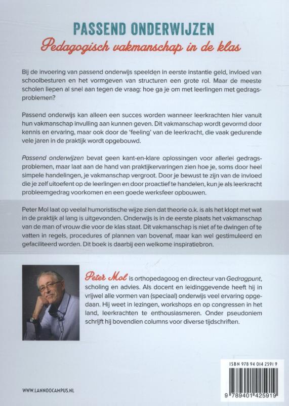 Achterkant van Passend onderwijzen