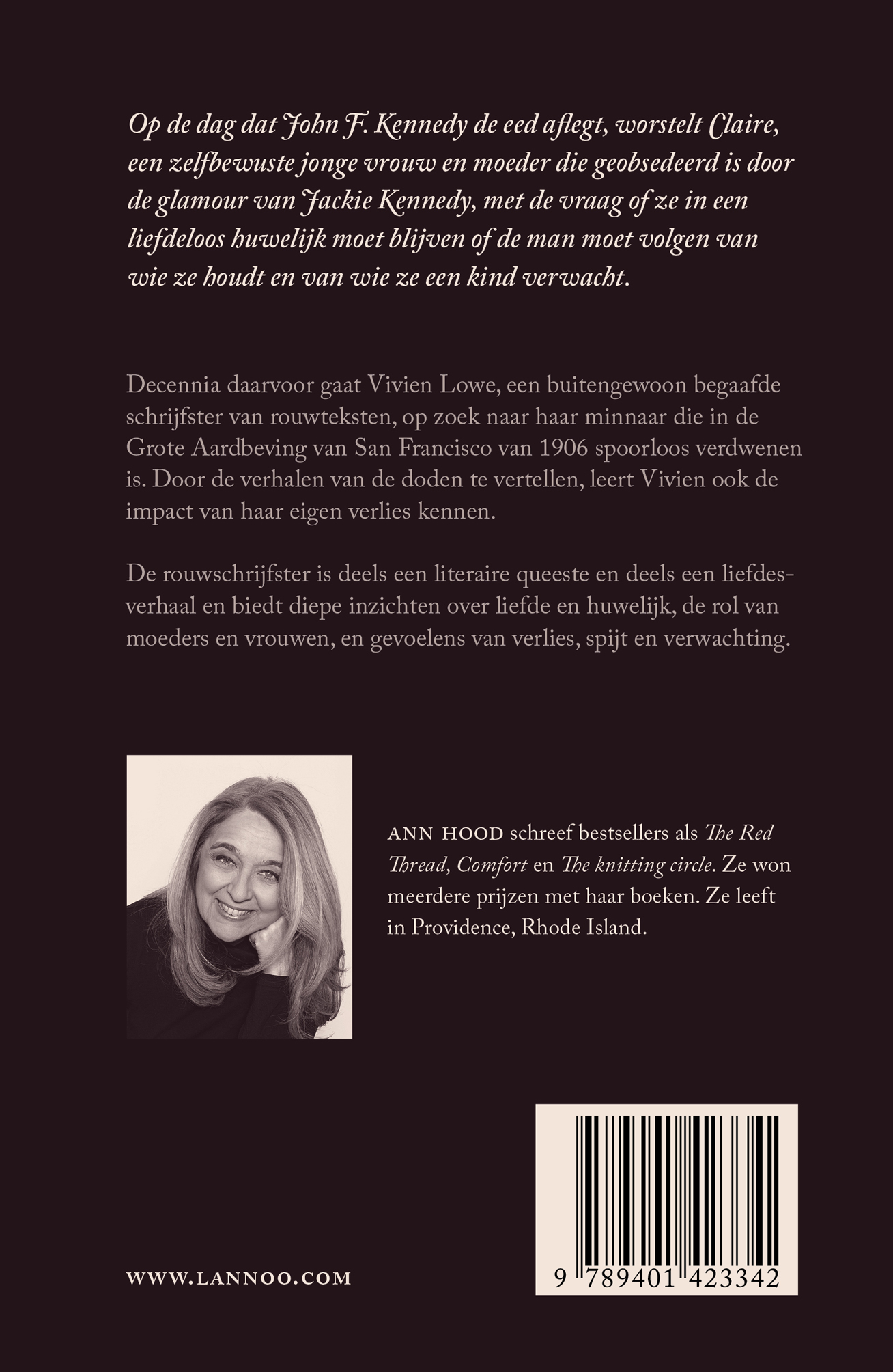 Achterkant van De rouwschrijfster