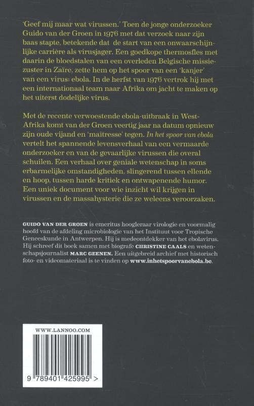 Achterkant van In het spoor van Ebola