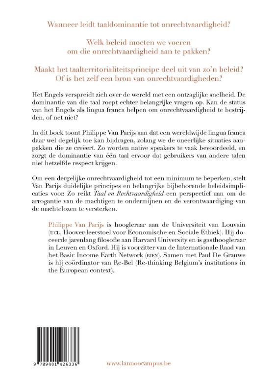 Achterkant van Taal en rechtvaardigheid