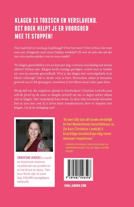 Achterkant van Ik stop met klagen!