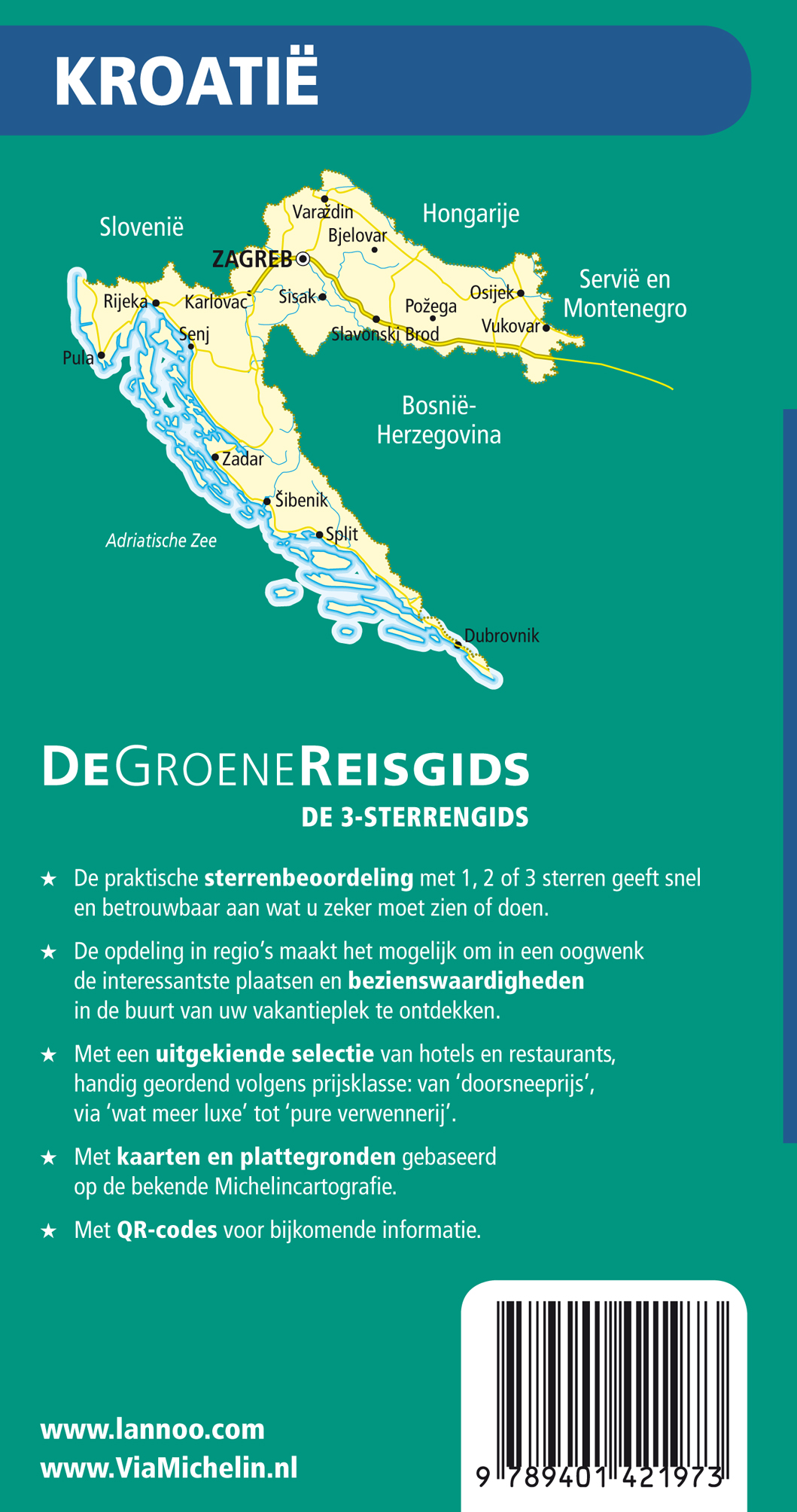 Achterkant van De Groene Reisgids - Kroatië