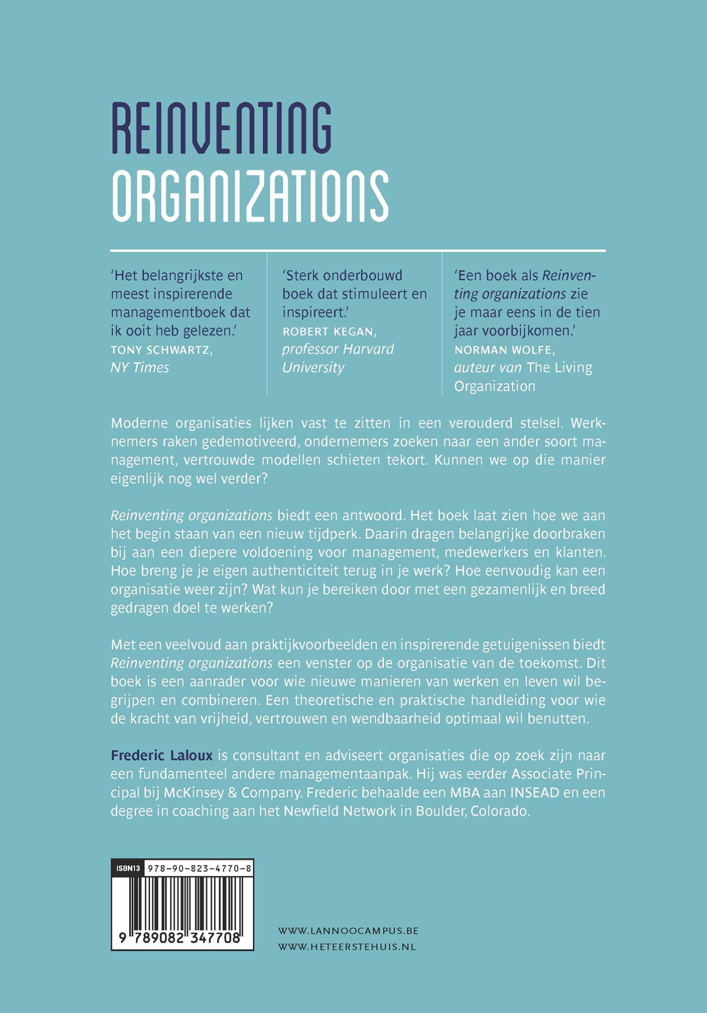 Achterkant van Reinventing organizations