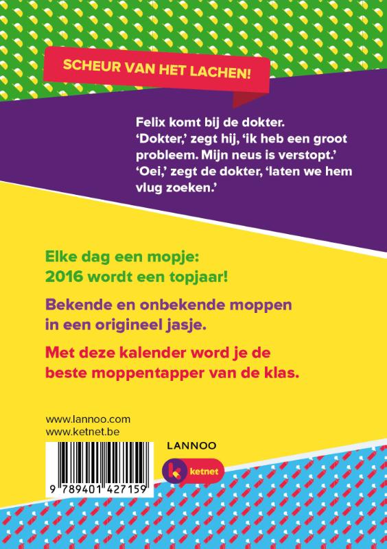 Achterkant van De Ketnet moppenkalender