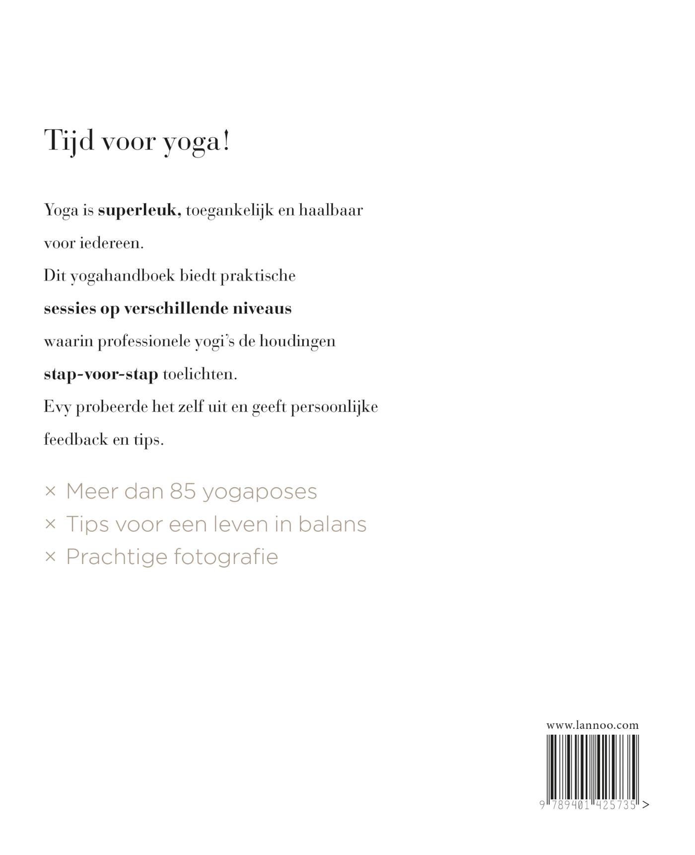 Achterkant van Yoga met Evy