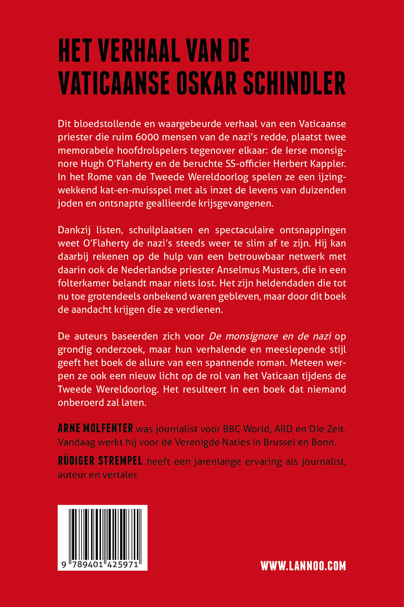 Achterkant van De monsignore en de nazi