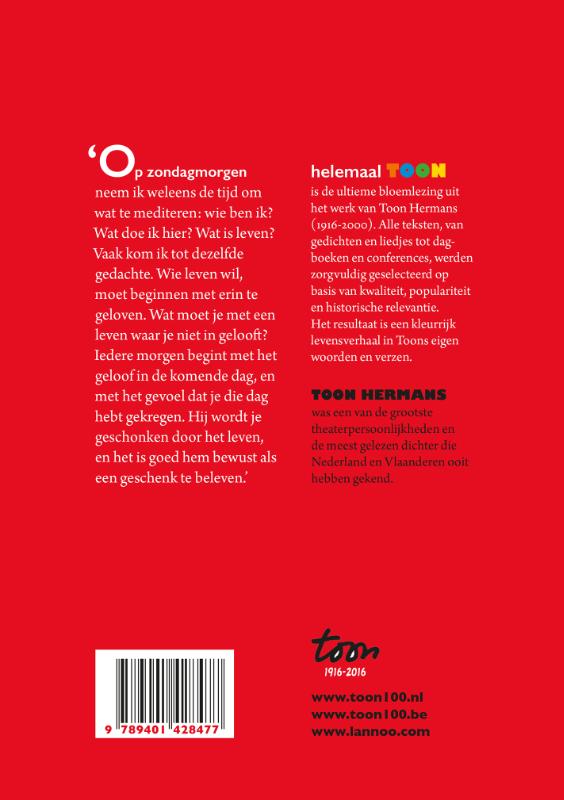 Achterkant van Helemaal Toon