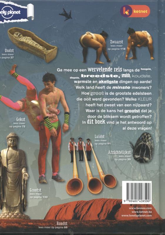 Achterkant van Het Lonely Planet wereldrecordboek