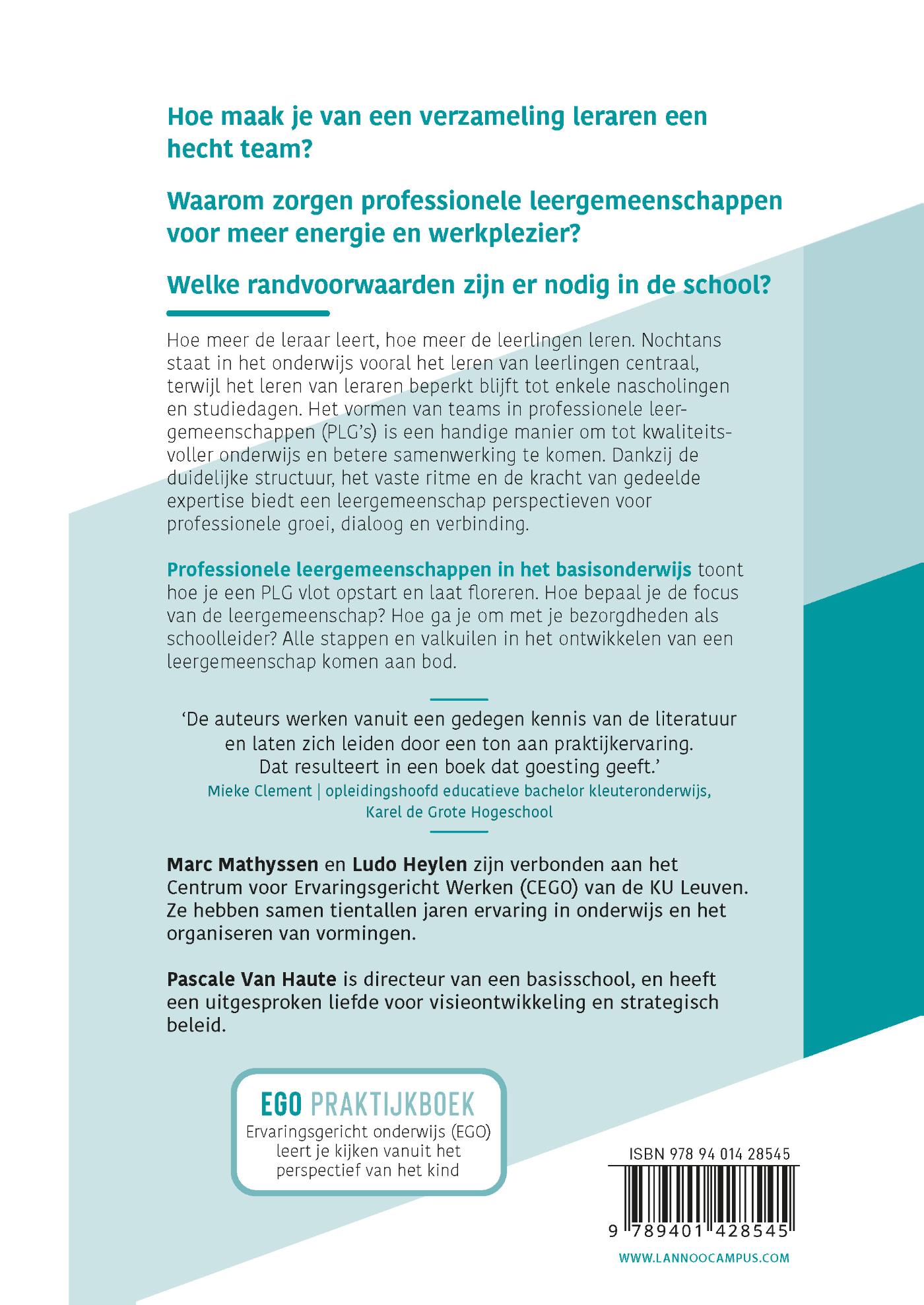 Achterkant van Professionele leergemeenschappen in het basisonderwijs