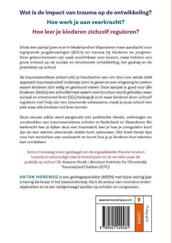Achterkant van De traumasensitieve school