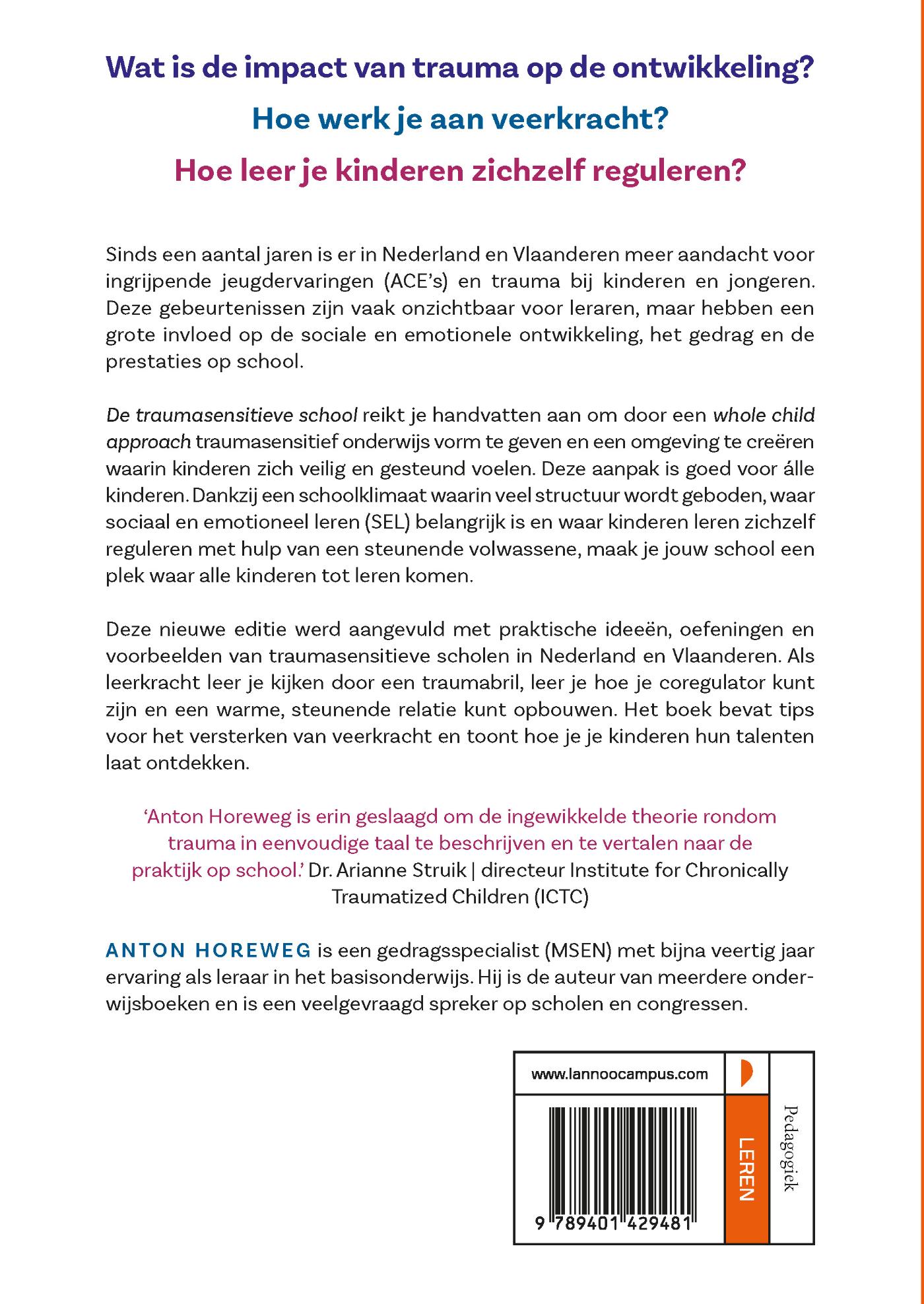 Achterkant van De traumasensitieve school