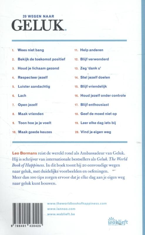 Achterkant van 20 wegen naar geluk