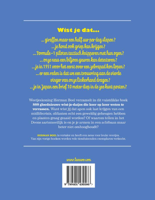 Achterkant van 888 weetjes die je snel weer mag vergeten