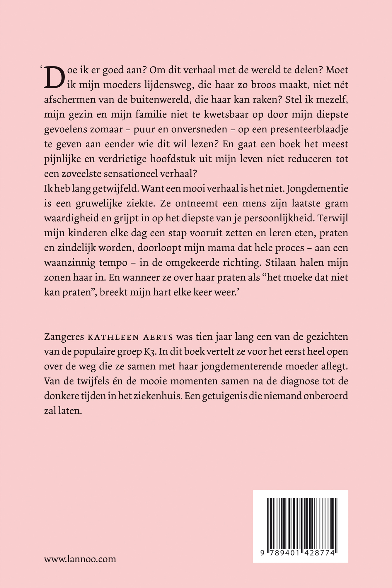 Achterkant van Voor altijd mijn mama